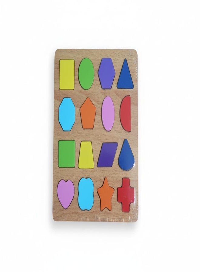eToymart Wooden Alphabet, Numbers & Shapes Puzzle Set for Kids | 3-in-1 Early Learning Educational Wooden Board | ABC Letters, 0-9 Numbers, Shapes Puzzle | Montessori Toy for Toddlers (Age 2-6 Years) - Image 2